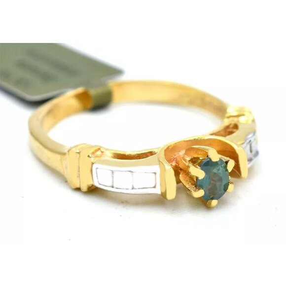 Genuine 0.28 Cts Alexandrite Ring 10k Yellow Gold - Picture 2 of 5